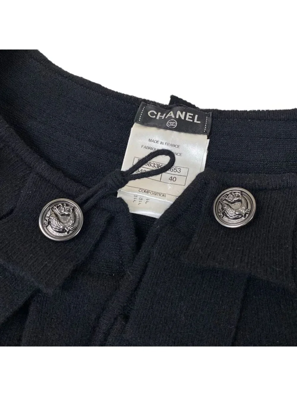Chanel Skirt Set Black Knit Bolero Wool Angora